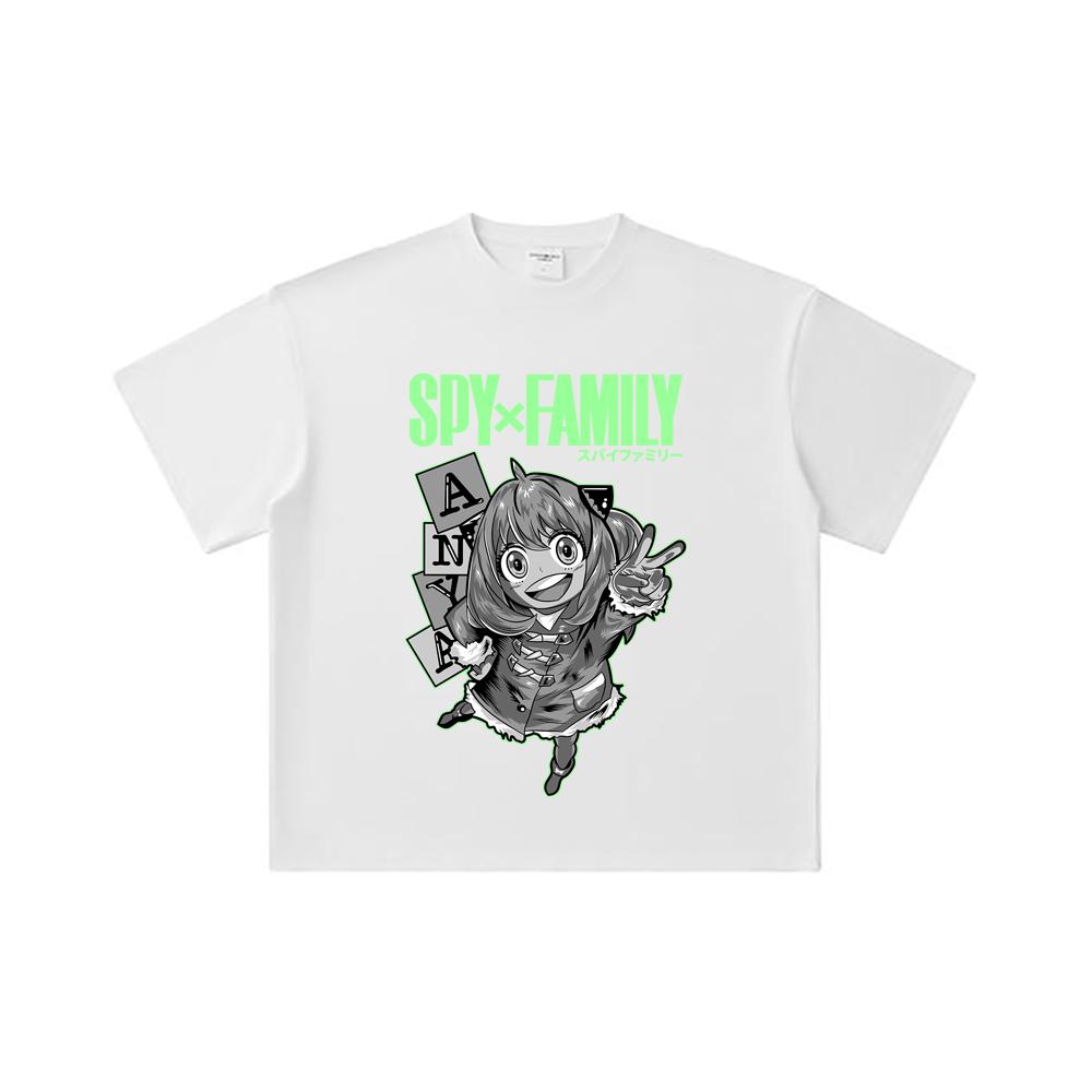 260 GSM Double Yarn 32 Count 100% Cotton Spy x Family V5 Anya Print Unisex Heavy Cotton T Shirt