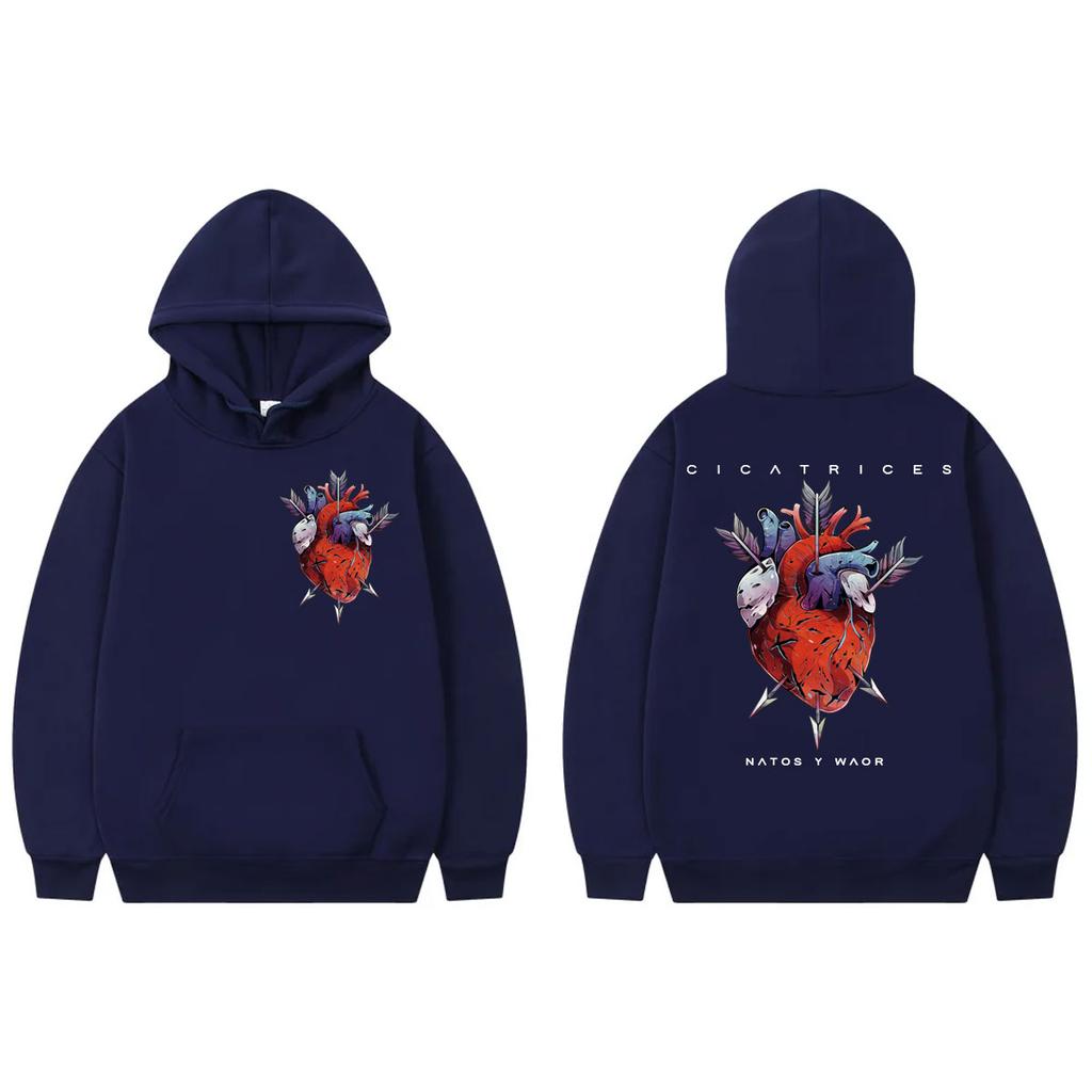 Rapper Natos Y Waor Cicatrices Grafik Hoodie Mode Hip Hop Langarm Sweatshirts Herren Damen Kleidung Y2k Übergroße Pullover