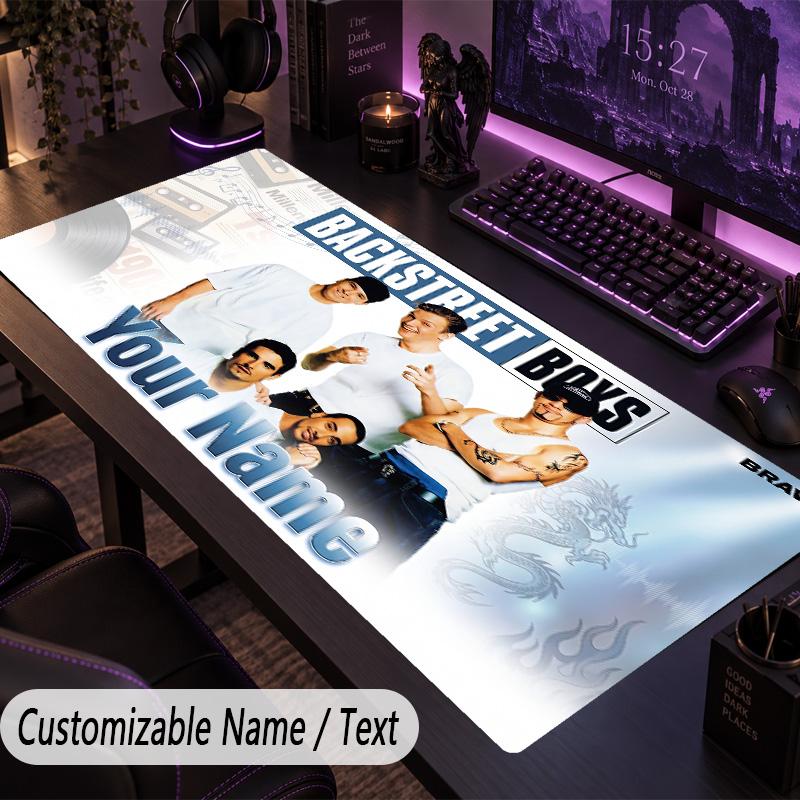 Large Mouse PadBackstreet Boys Custom Name Text Personalized Desk Mat Non Slip Gaming Pad