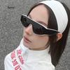 Vintage One Piece Black White Patchwork Sunglasses Women New Fashion  Gradient Rectangle Sun Glasses Ladies Driving Shades