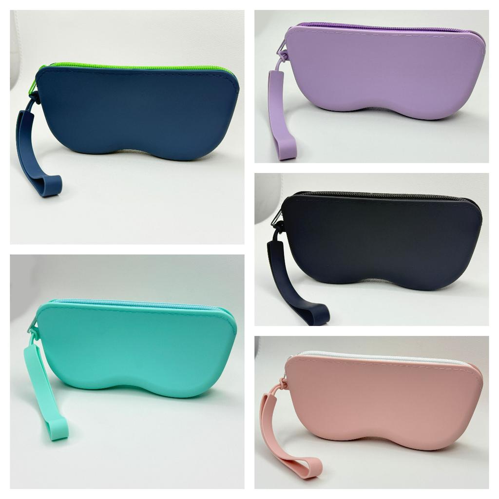 Soft Silicone Zipper Glasses Bag Sunglasses Pouch Eyewear Case Soft Waterproof Glasses Storage Bag Eyeglass Protective Case