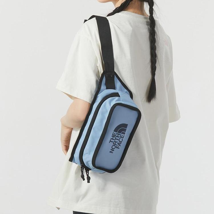 The North Face 3L Sports Zipper Waist Bag Chest Bag Crossbody Bag Outdoor Bag Unisex Bags Blue NF0A3KZX-XOI