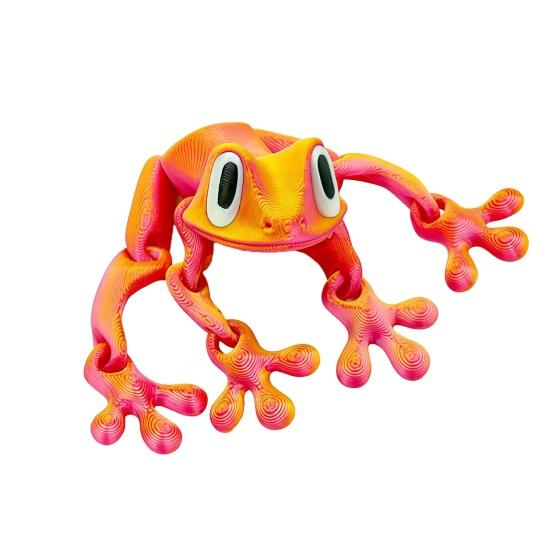 3D-gedruckter Frosch-Kühlschrankmagnet, bewegliche Gelenke, Frosch-Fidget-Spielzeug, artikuliertes Tiermodell, Figur, Kühlschrank-Magnet-Frosch-Dekoration