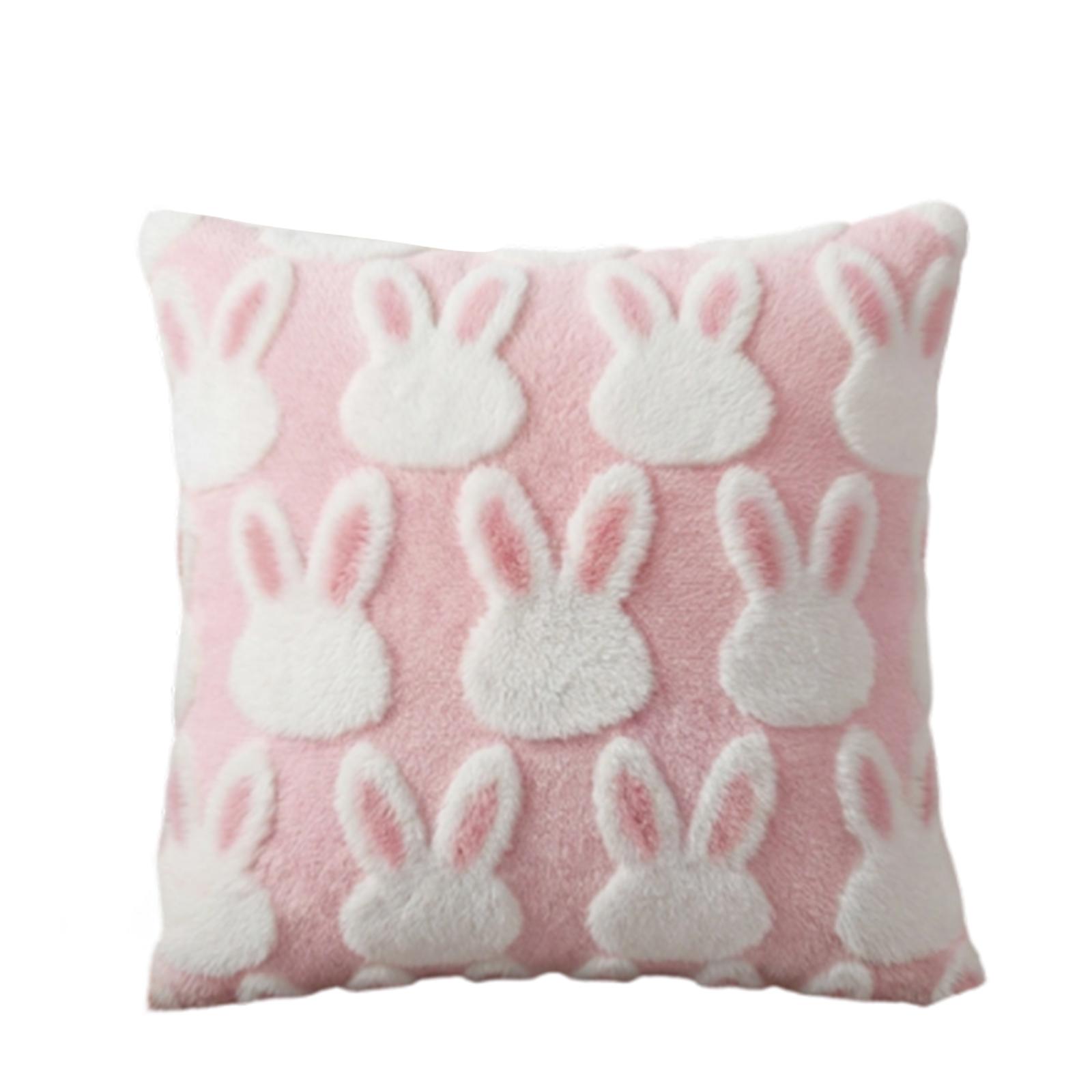 

Easter Bunny 3d Embroidered Tufted Pillowcase For Living Room And Bedroom, Removable And Washable Pillowcase