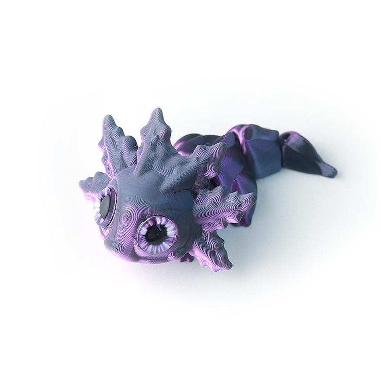 3D Printing Salamander Figures Multi-joint Movable Simulation Eyes for Home Accessories Kids Gift Living Room Decoration