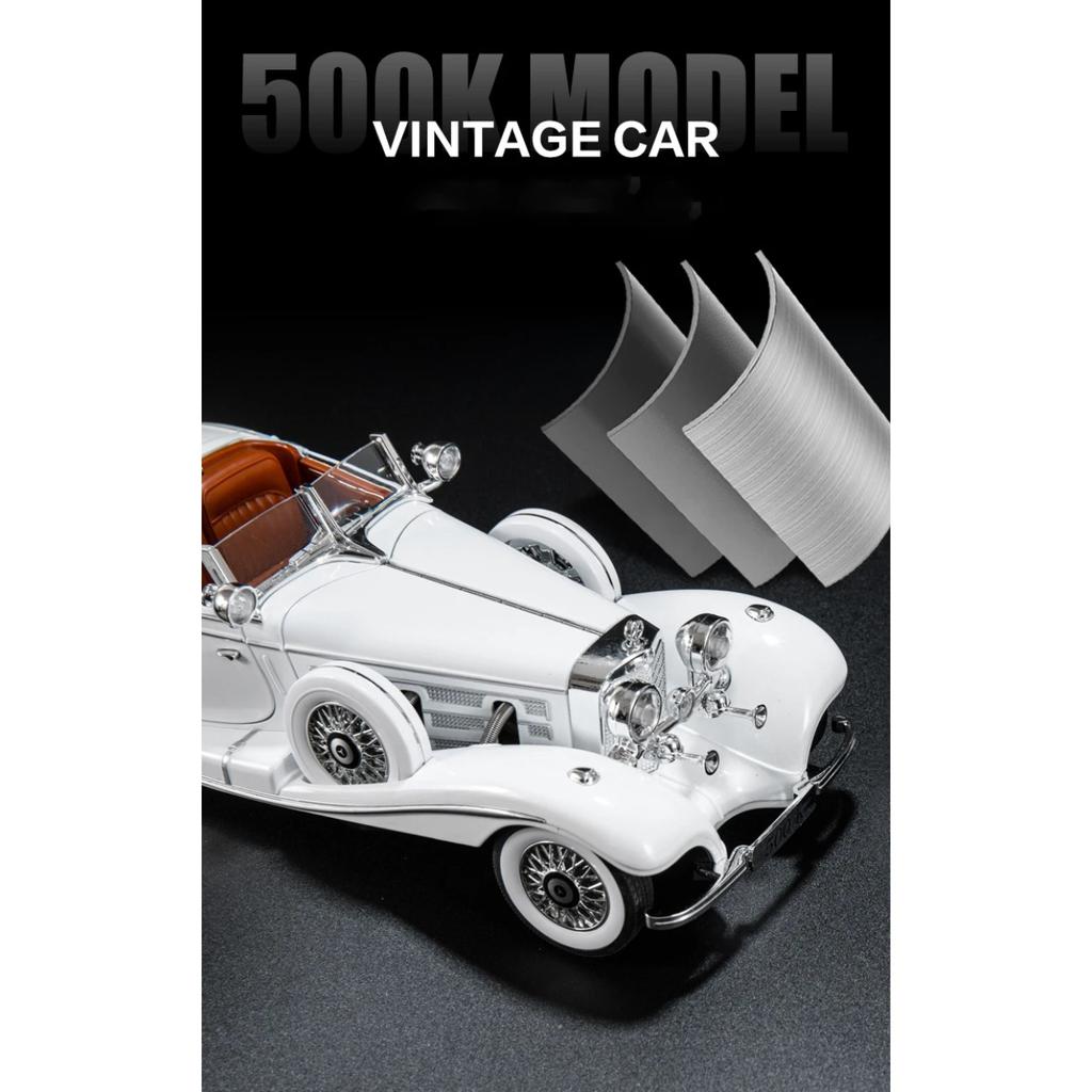 1/18 Mercedes-Benz 500K 1936 Alloy Die Cast Toy Car Model Sound and Light Children's Toy Collectibles Birthday gift