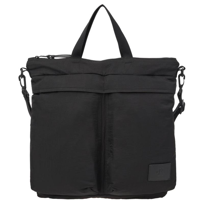 Calvin Klein Metro brand logo nylon shoulder crossbody handbag men s black чёрный