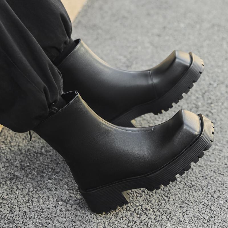 Fashion Casual men's thick soled boots Fashion designer's New style Outdoor leisure party Trendy Youth Hairstylist Nightclub Shoes