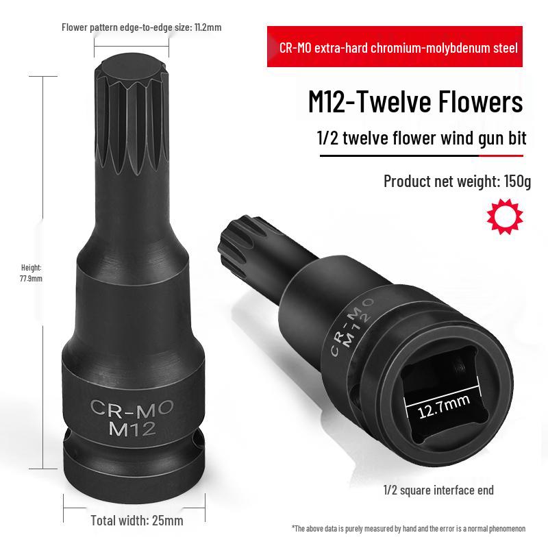 1/2'' Torx Impact Hex Bit Wrench with Magnetic Chrome Molybdenum Steel Head