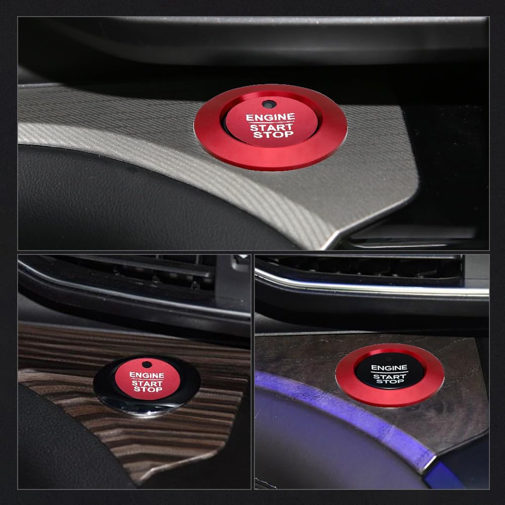 LECART Red Start Button Cover Sticker Fit for Ford Explorer ST XLT Limited Platinum 2024     Auto Interior Accessories Keyless Ignition Decoration