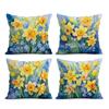 Blue And Yellow Flower Pillowcases Bedroom Living Room Sofa Home Decor Polyester Cushion Cover With Zipper