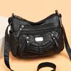 houlder messenger bag Soft commuter women's bag ashed soft leather arge capacity grandma bag