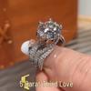 New 5 Carat Dove Egg Simulated Moissanite Three-Row Diamond Ring: Three Lifetimes of Love