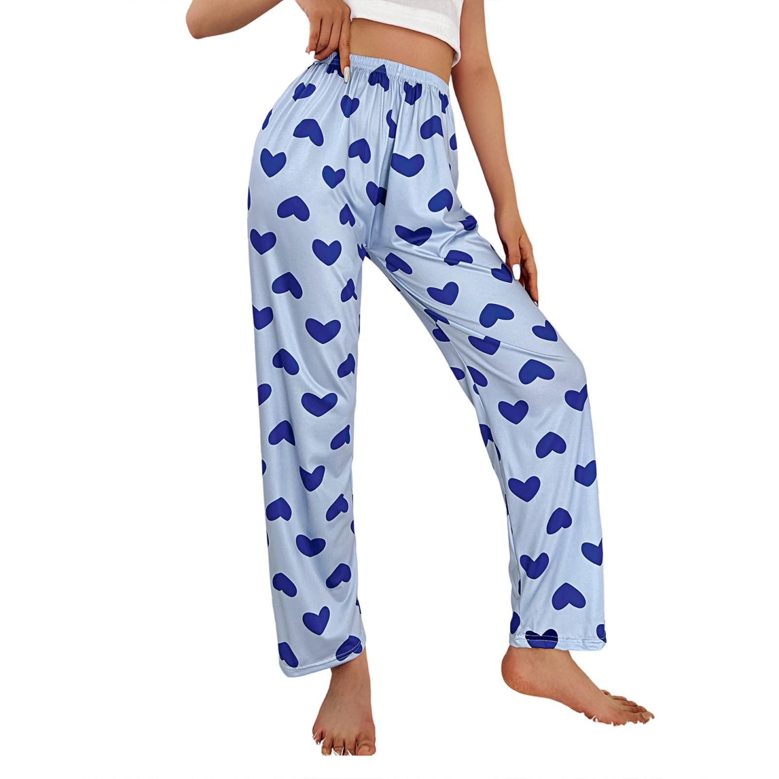 

Повседневные свободные брюки на День святого Валентина, которые можно носить как верхнюю одежду, пижаму L синий