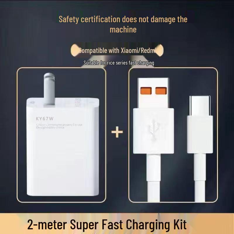 120W Universal Fast Charge 3C Certified USB-A Charger Set with Cable