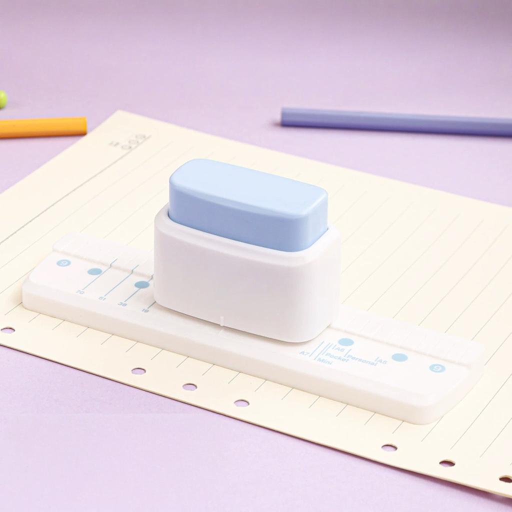 3-Hole Punch Handheld Metal And Plastic No-Paper-Shred Design For B5 Paper