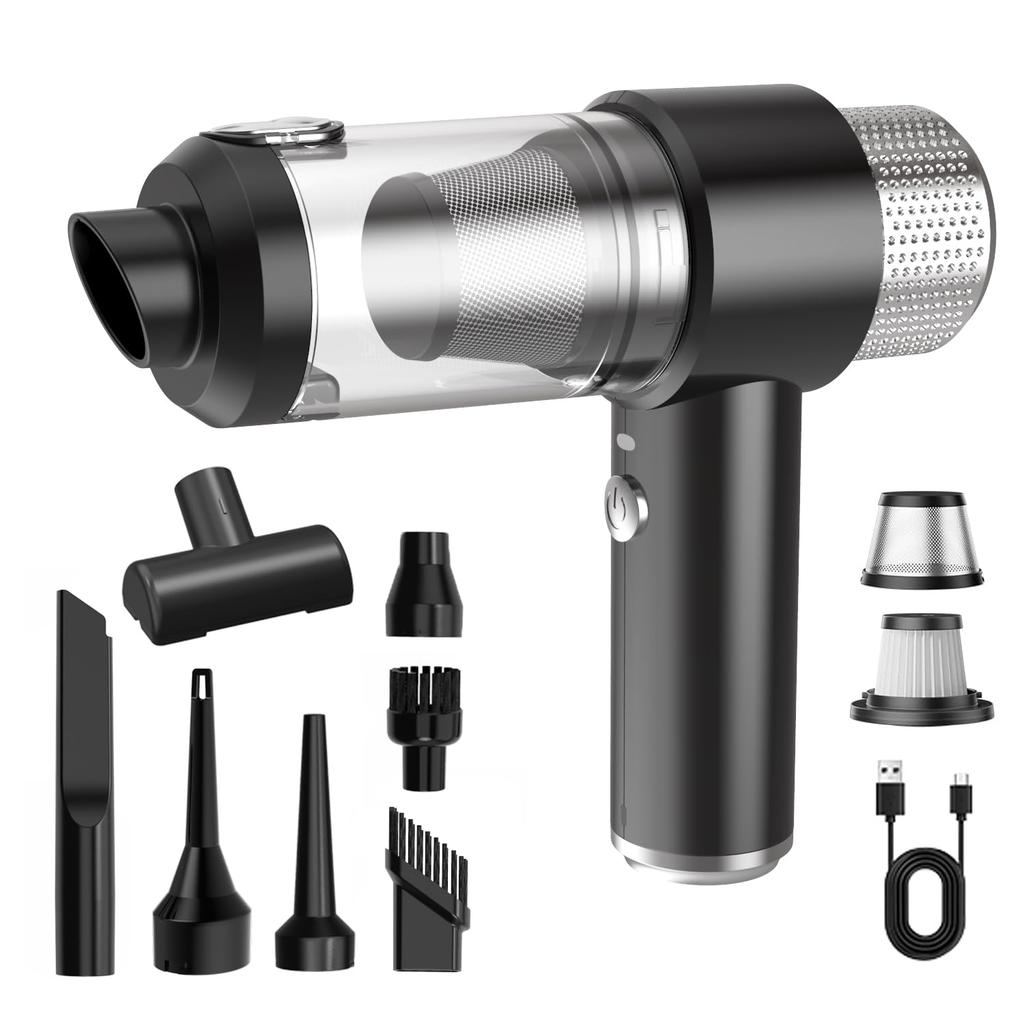 Kamozulo Handheld Vacuum 28000Pa Powerful Low with LED Car Vacuum USB Handheld Vacuum Ideal for Cleaning Car Air Home and Living Cleaner, Suction,