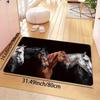 Running Horses Artistic Area Rug, Soft Non-Slip Machine Washable Floor Mat for Laundry Room Bathroom Kitchen Home Decor