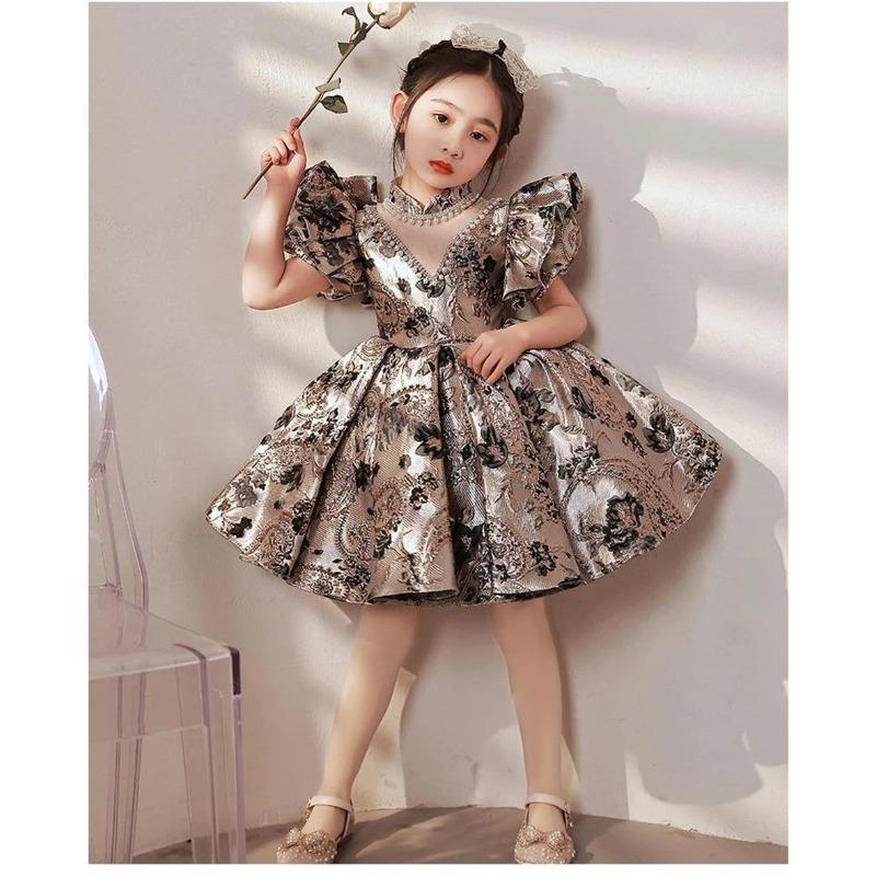 Flower Girl Dresses Kids Turkish Ball Gowns Vintage Spanish Children Birthday Party Dress Easter Eid Birthday Party