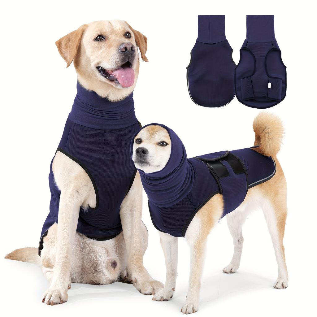 Dog Calming Vest, Reflective Comfort Jacket for Small and Medium Dogs, Anxiety Relief Vests Suitable ForThunderstorm Fear and Anxiety Hooded Clothing