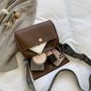 Fashion Shoulder Strap Bag New Square Bag Texture PU Simple Women's Shoulder Retro Wide Shoulder Strap Handbags