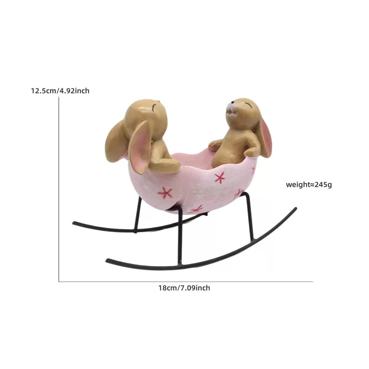 

Easter Bunny Egg Shell Ornaments Home and Garden Cradle Rabbit Leisurely Creative Outdoor Ornaments рожевий