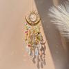 1pc Gold Flame Moon Crystal Pendant Sunlight Catcher Outdoor Garden Ab Colourful Hanging Decorations Hanging Ornaments