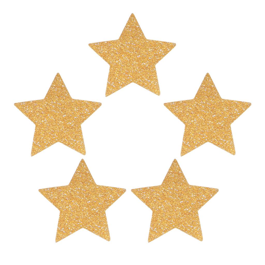 100 st Glittrande Stjärnkonfetti Hårt Papper Ingen Glittrande Fall Delikat Form för Årsdag Alla Hjärtans Dag Fest Guld