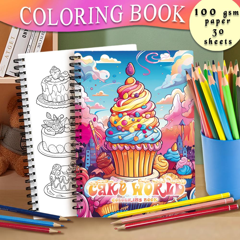 Spiral Coloring book -30 Sheets adult coloring book, 11.2 x 8.3 inches, 100g thick paper, drawing book, homecoming holiday gift