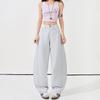 Spring Summer Fashion Full Star Rhinestone High Waist Relaxed Drape Floor Saber Cut Denim Pants For Women Casual Pants Oversize Denim Trousers