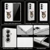 Cute Cat Rabbit Print Case For Samsung Z Fold 8 Ultra 7 6 5 4 Luxury Plating Leather Skin Phone Cover For Galaxy Z Fold8 Fold7 Fold6 Fold5