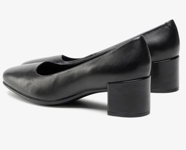 Ecco Półbuty Shape Squared Damskie Czarne Skórzane 38 J_F
