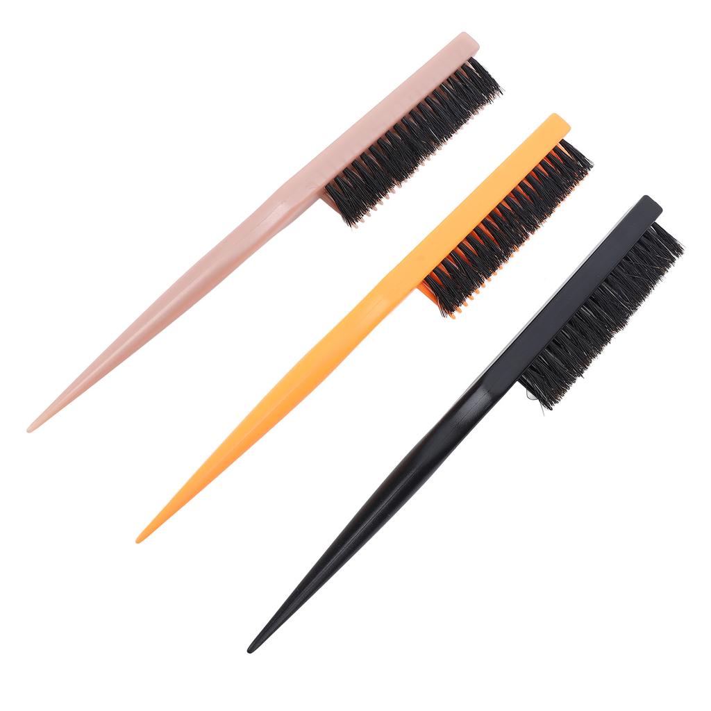 3 Pcs Rat Tail Teasing Hair Brush Add Volume Nylon Bristles 3 Row Hair Styling Teasing Brush
