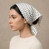 Solid Color Polka Dots Triangle Scarf Polyester Foulard Hair Band Vintage Head Wraps  Women