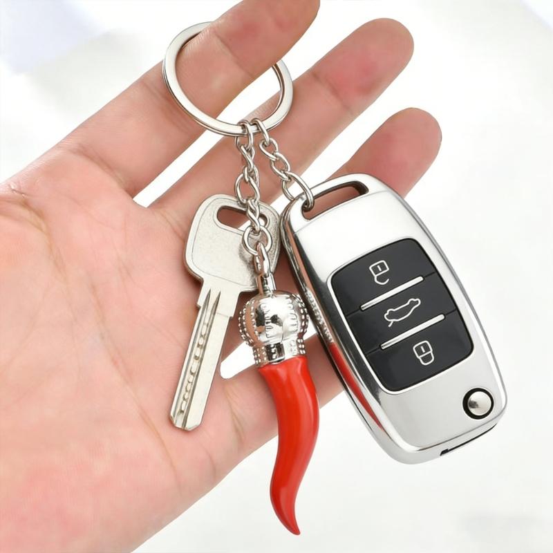 Pack of 4 Ergonomic Pepper Keychain Pepper Key Pendant Alloy Texture Suitable for Girls Woman Fashion Lover Present