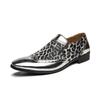 Men'S Business Casual Leather Shoes Men'S Trade Leopard-Print Bright Face Pointed Men'S Shoes Soft Leather Dress Shoes M924