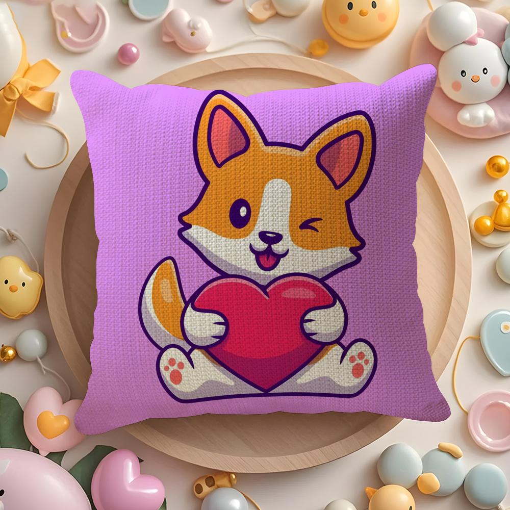 Cute Cartoon Dog Art Combination Pillow Case Pattern Printed Pillowcase for Living Room Sofa Cushion Cover & Bedroom Decor