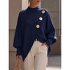 HNXC Women's  Long Sleeve Mock Neck Asymmetric Sweater Fashion Casual Autumn Winter Loose Sweaters Classic Exquisite