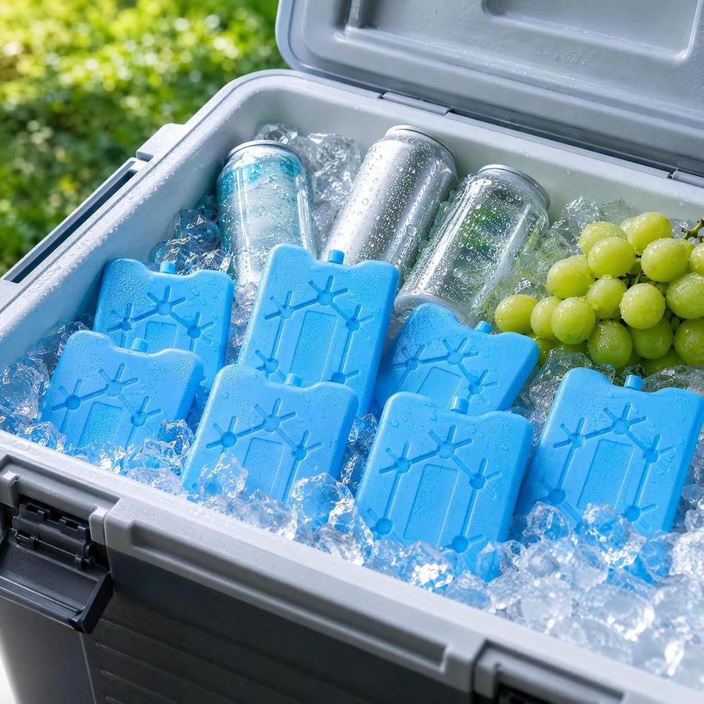 5Pcs Slim Ice Packs for Lunch Boxes - Leak-Proof Reusable Freezer Packs Portable Cooling Ice Blocks for Coolers Outdoor Travel Camping Adults Kids