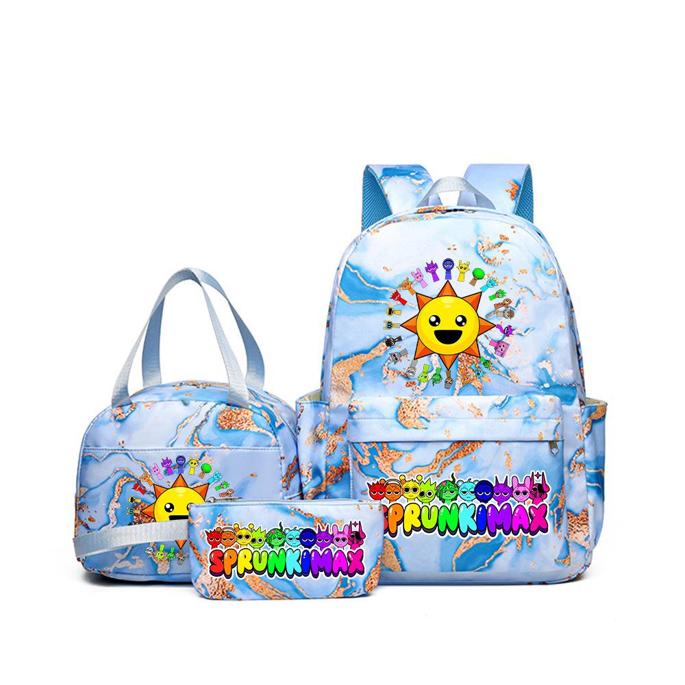 Popular Sprunki Rhythm Box Cartoon Elementary School Bag Children's Backpack Backpack Three-piece Set