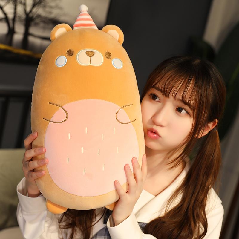40/45Cm Cartoon Animal Plush Pillow Down Cotton Stuffed Squishy Hippo Panda Bear Dino Cat Deer Pig Duck Decorative Gift