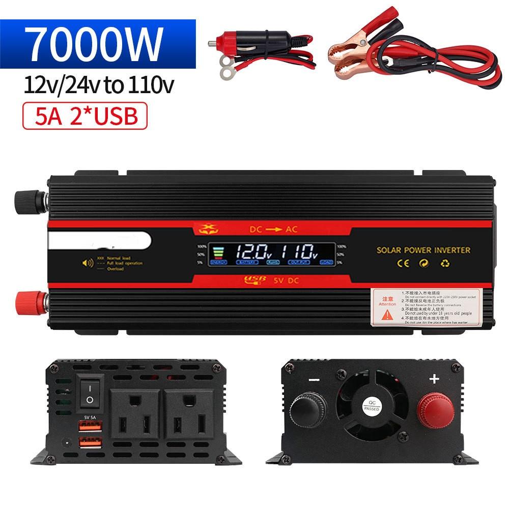 Solar Power Converter LED Intelligent Digital Display Voltage Transformer High power Portable Car Inverter