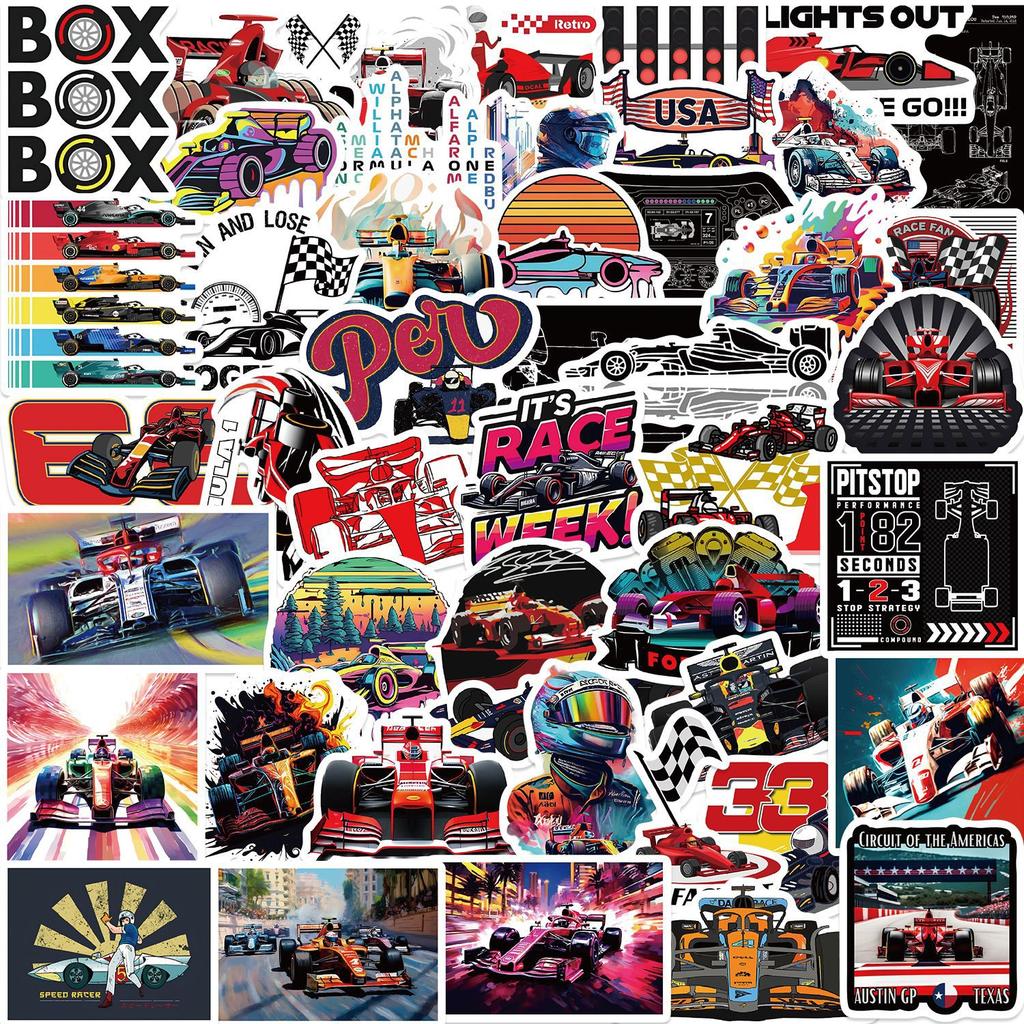 50 Photos F1 Formula One Racing Stickers Decorate Notebook Luggage DIY Waterproof Stickers