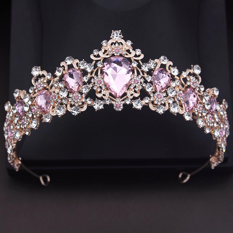 

Свадебная корона для невесты, фиолетовый головной убор с кристаллами AB, свадебные диадемы и короны, женские головные уборы, украшения для волос принцессы, аксессуары для вечеринок