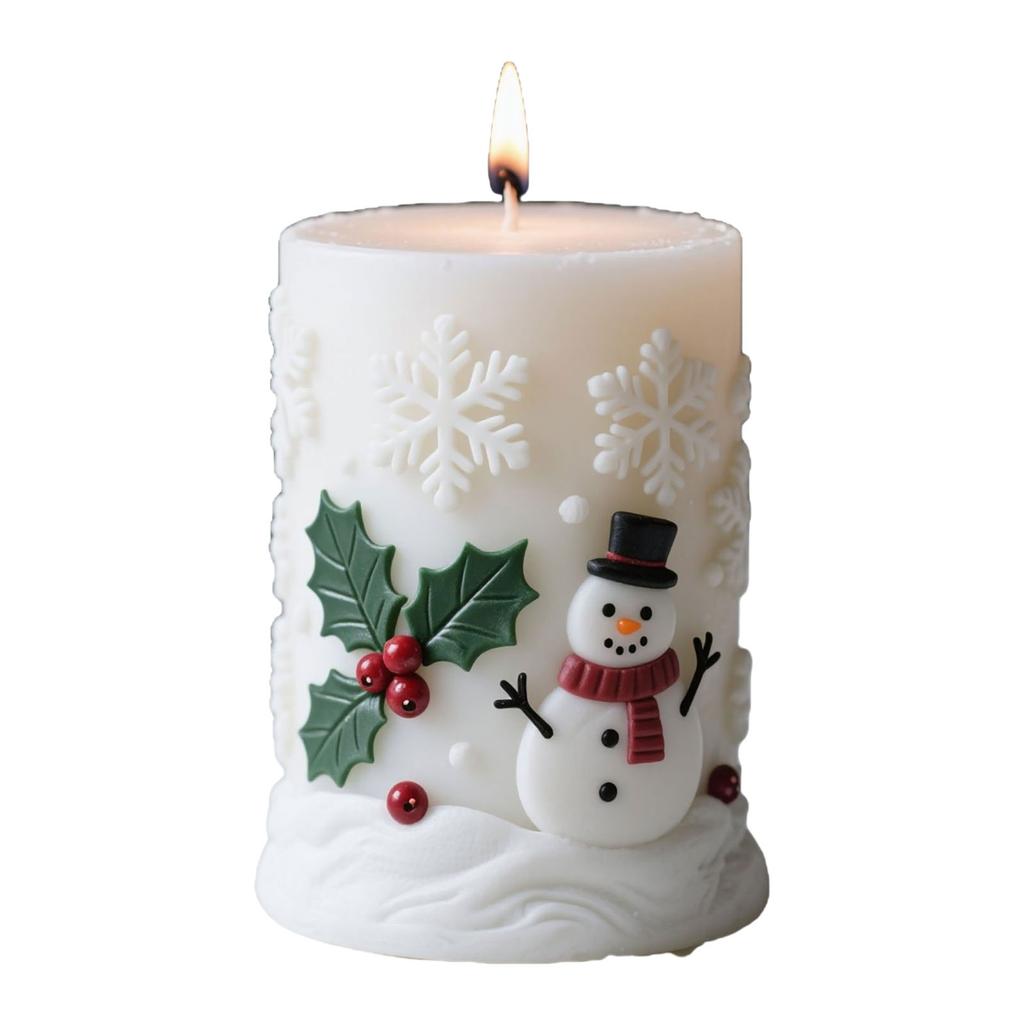 Christmas Candle Mould Silicone Molds Ornament Molds Castings Molds Snowflake Cylinder Plasters Molds Craft Supplies