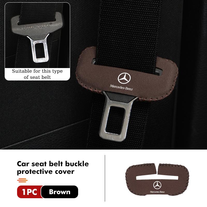 FA02Car Seat Belt Buckle Clip Protector Suede Anti-Scratch Cover For Benz W202 W212 W126 W140 W168 W177 CLS GLE GLC GLS CLA