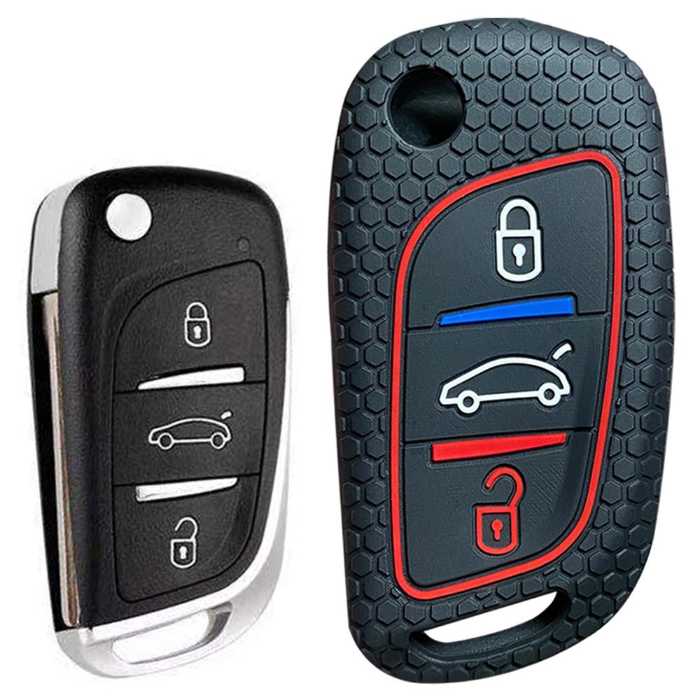 

silicone Modified Flip car Key cover case For Citroen C2 C3 C4 C5 Berlingo Xsara Picasso Peugeot 306 308 407 408 807 3008 5008