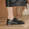 Fashion New Spring New Genuine Leather Women Shoes Fashion Lace-Up Oxford Shoes Round Toe Thick Heel Shoes Woman Zapatos De Mujer Pumps