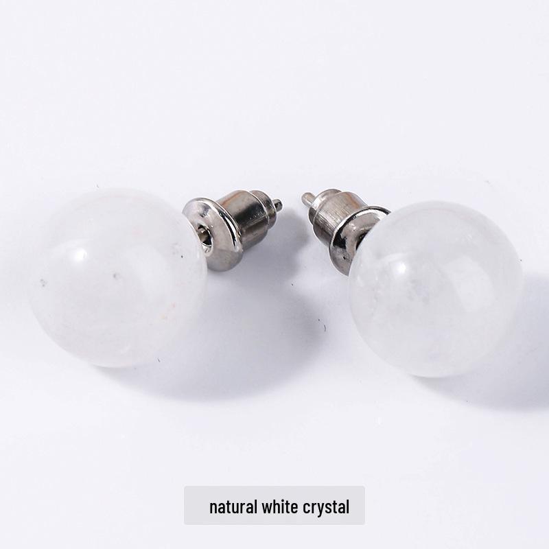 Red Agate & White Mother of Pearl Stud Earrings for Women - Simple Fashionable Jewelry