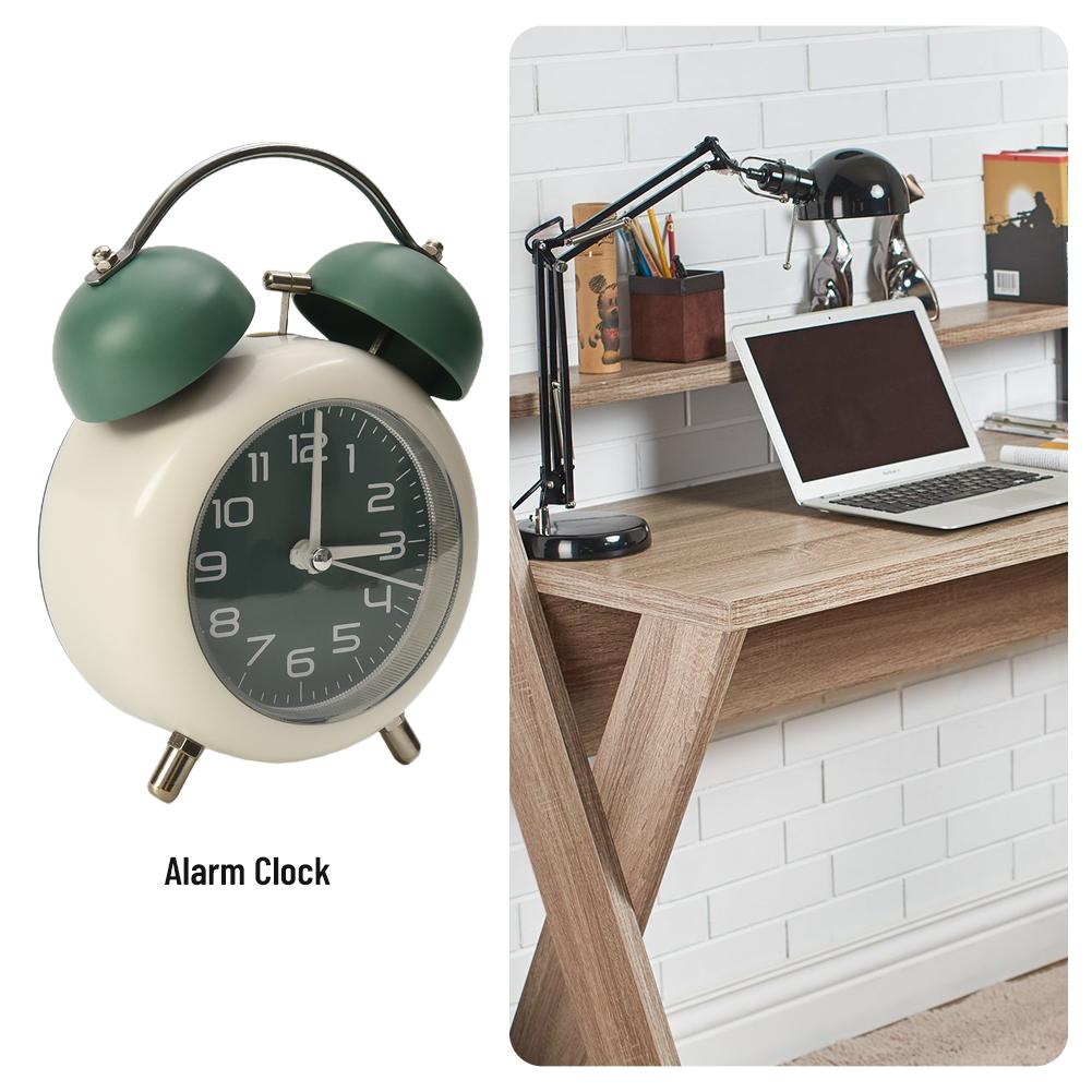 Twin Bell Alarm Clock Metal Office Replacement Spare Parts Vintage With Night Light 4 Colors Accessories Brand New